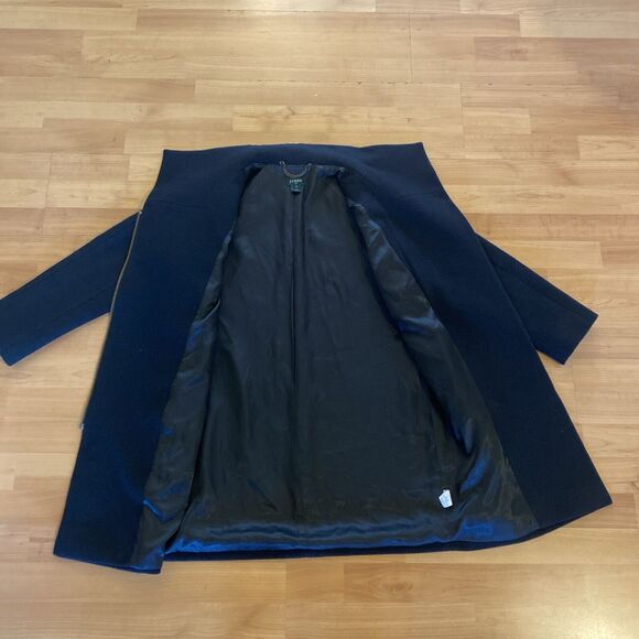 J.‎ CREW Pea Coat Womens Size 0 Wool Black Zip Jacket Classic Preppy - Picture 10 of 12